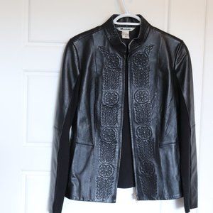 Nygaard - Black leather jacket-Small (6-8)